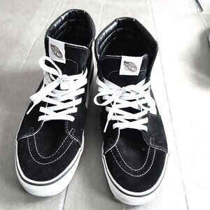 Vans Sk8-Hi Top Old Skools suede black Gray white men's size 12 women's size 13.